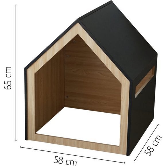 BLACK Wooden Pet House