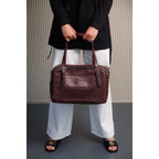 PYTHON Bordeaux Leather Dog Carrier