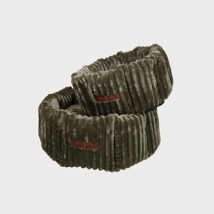 CHARLES Striped Velvet Dog Bed