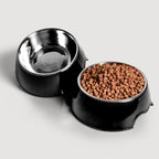 Juego de dos cuencos negros para comida NE & NO