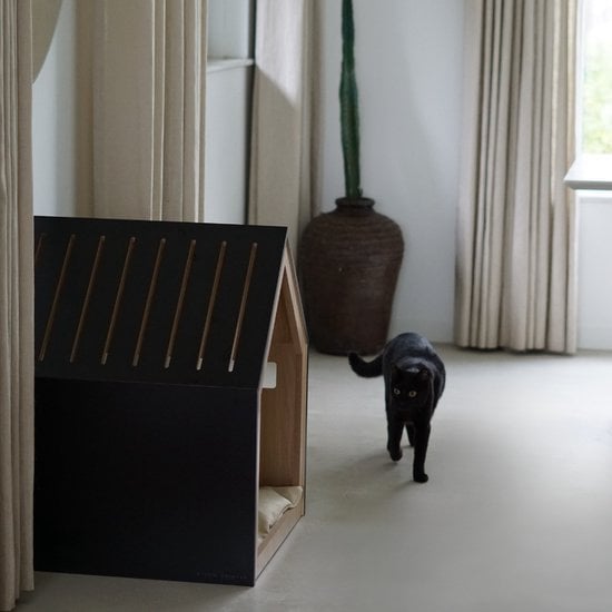 BLACK Wooden Pet House
