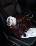 PYTHON Bordeaux Leather Dog Carrier