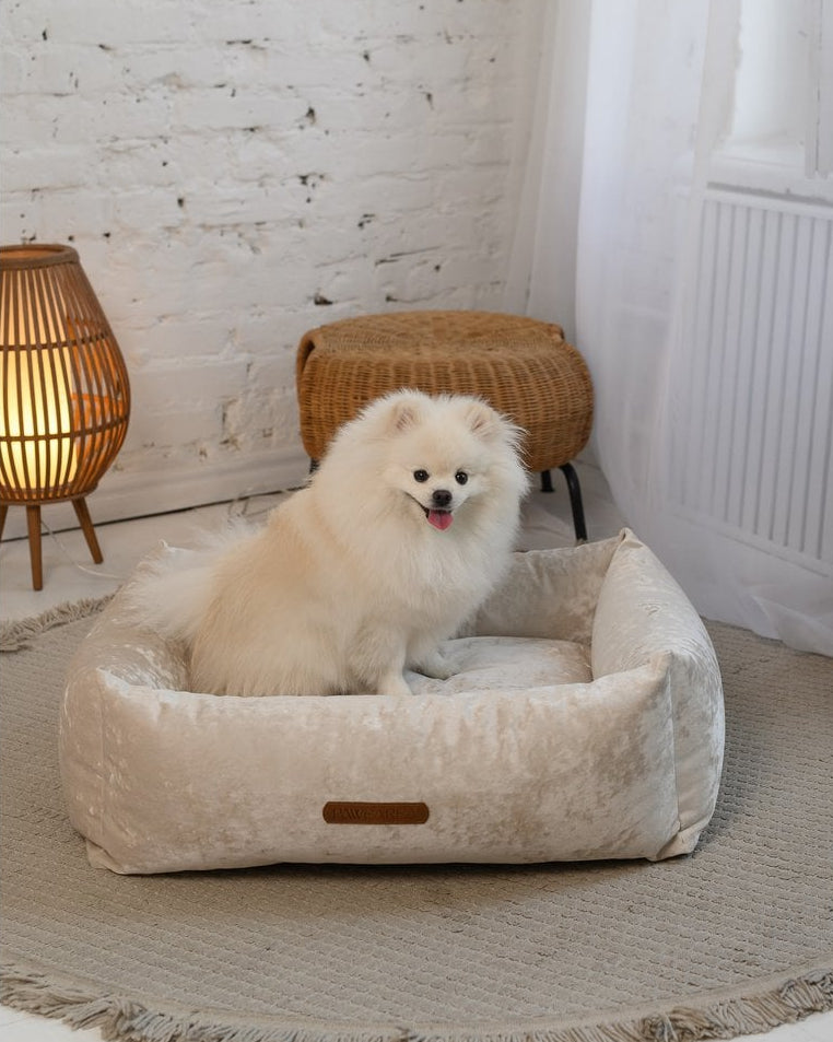 SAPPHIRE Marble Velvet Orthopedic Dog Bed