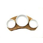 RUSTY TRIO Olive Wood Feeding Station
