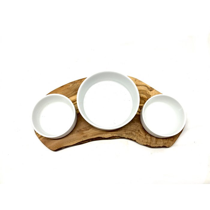 RUSTY TRIO Olive Wood Feeding Station