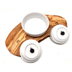 RUSTY TRIO Olive Wood Feeding Station