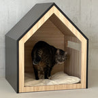 BLACK Wooden Pet House