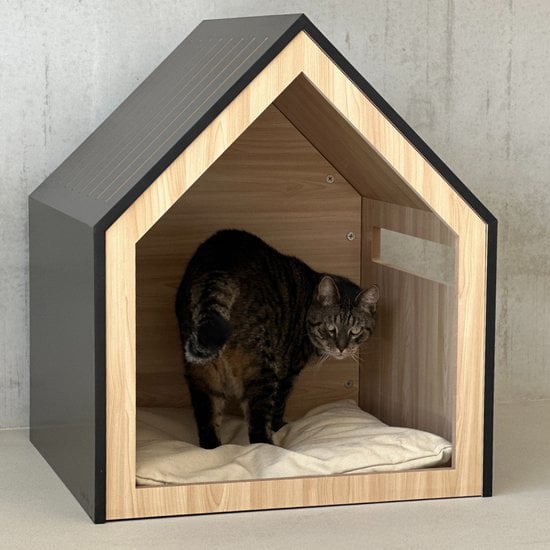 BLACK Wooden Pet House