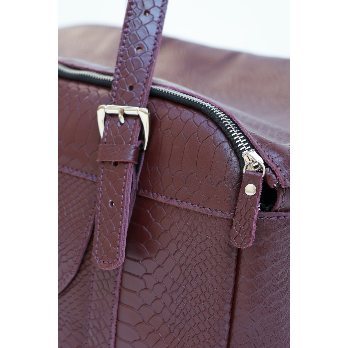 PYTHON Bordeaux Leather Dog Carrier