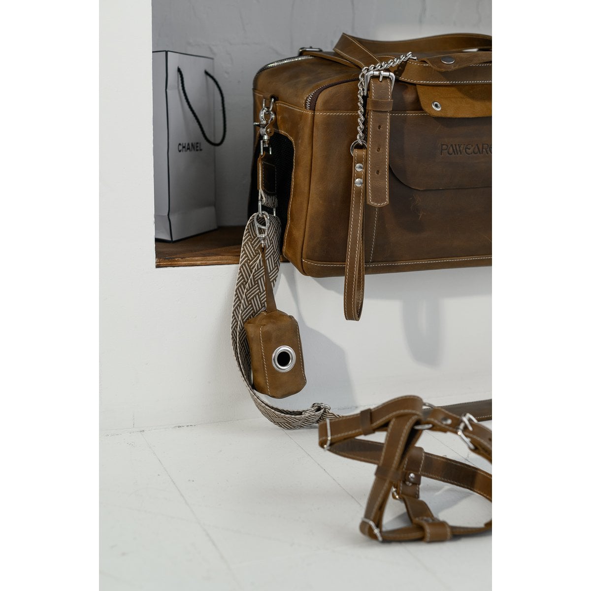 LEATHER PET CARRIER Genuine Leather Travel Bag
