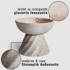 NE & NO Elevated Ceramic Cat Bowl Stone Look