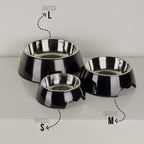 Juego de dos cuencos negros para comida NE & NO