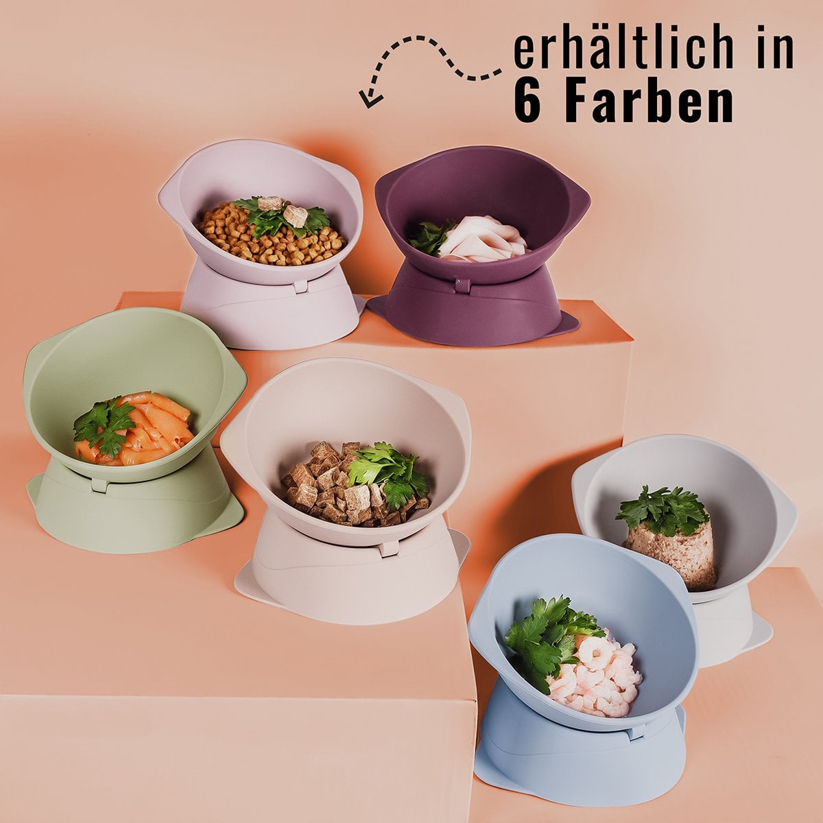 Elevated Adjustable Silicone Cat Bowl