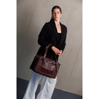 PYTHON Bordeaux Leather Dog Carrier