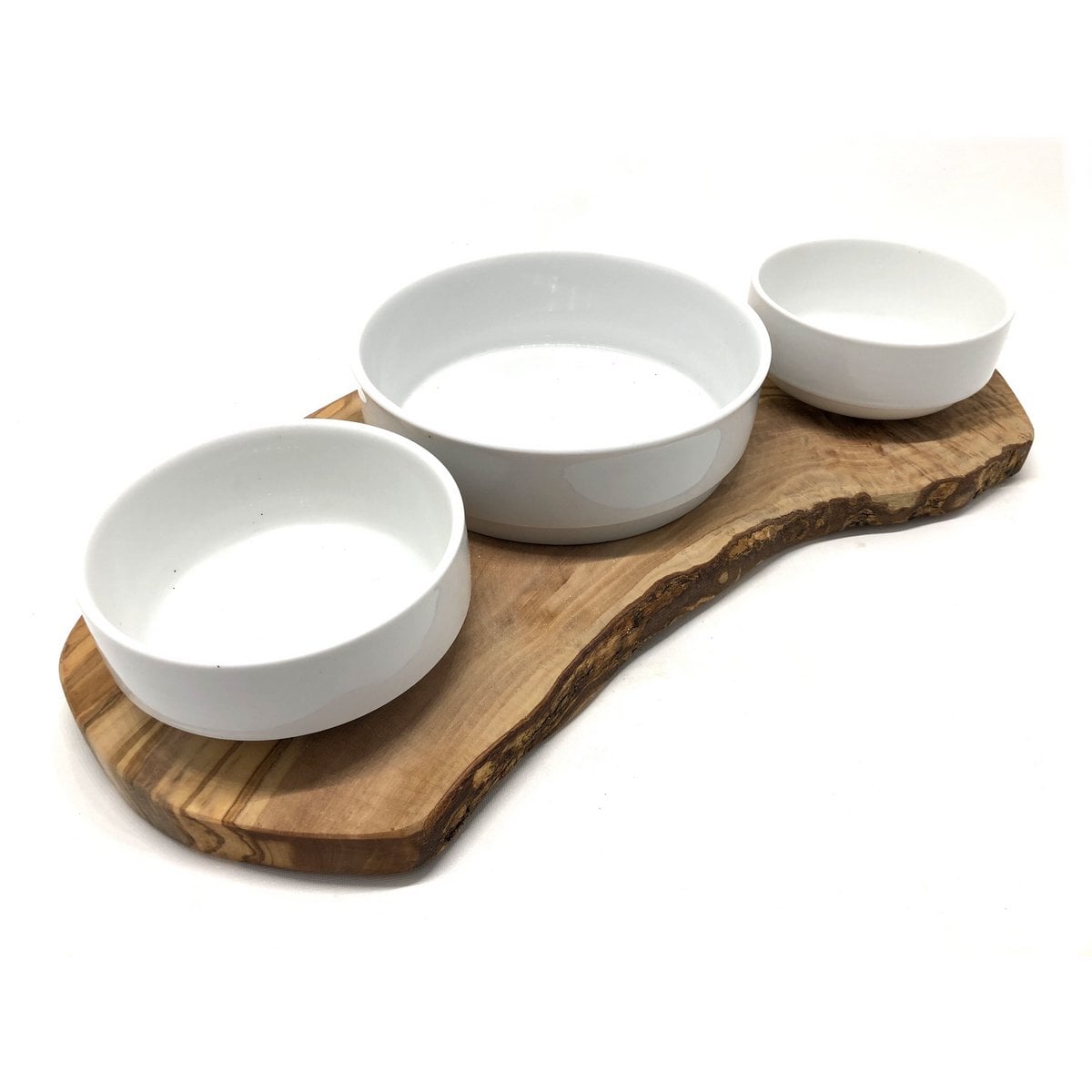 RUSTY TRIO Olive Wood Feeding Station